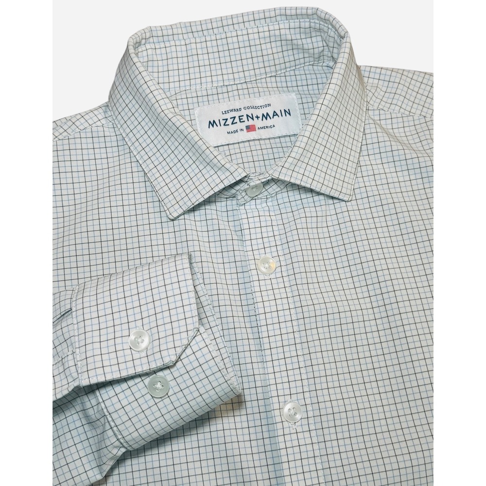 Mizzen+ Main Leeward Collection Shirt Mens M Long Sleeve Check Button Down USA